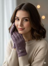 Embroidered Full-Finger Mittens/Gloves (TouchScreen) -TSG03